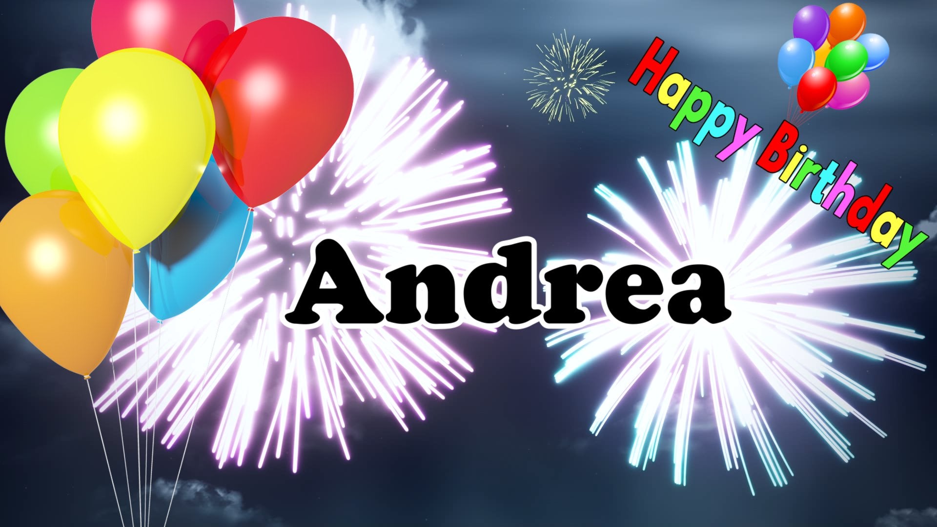 Andrea - Happy Birthday, Geburtstagslied und Video mit gesungenen Namen
