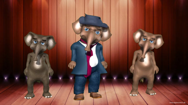 Elefant singt lustiges Geburtstagslied