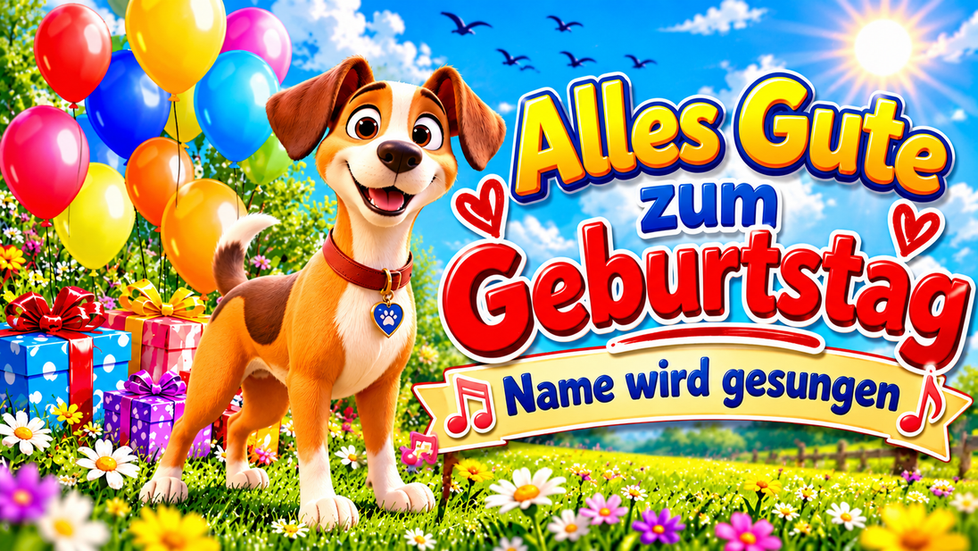 Süßer Hund singt Geburtstagslied