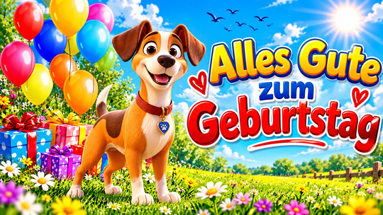 Geburtstagsvideo - Süßer Hund singt Geburtstagslied