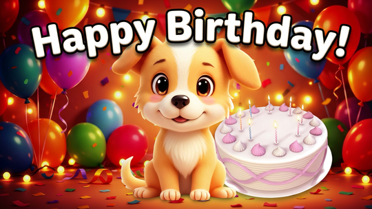 Süßer Hund singt Happy Birthday Original Melodie
