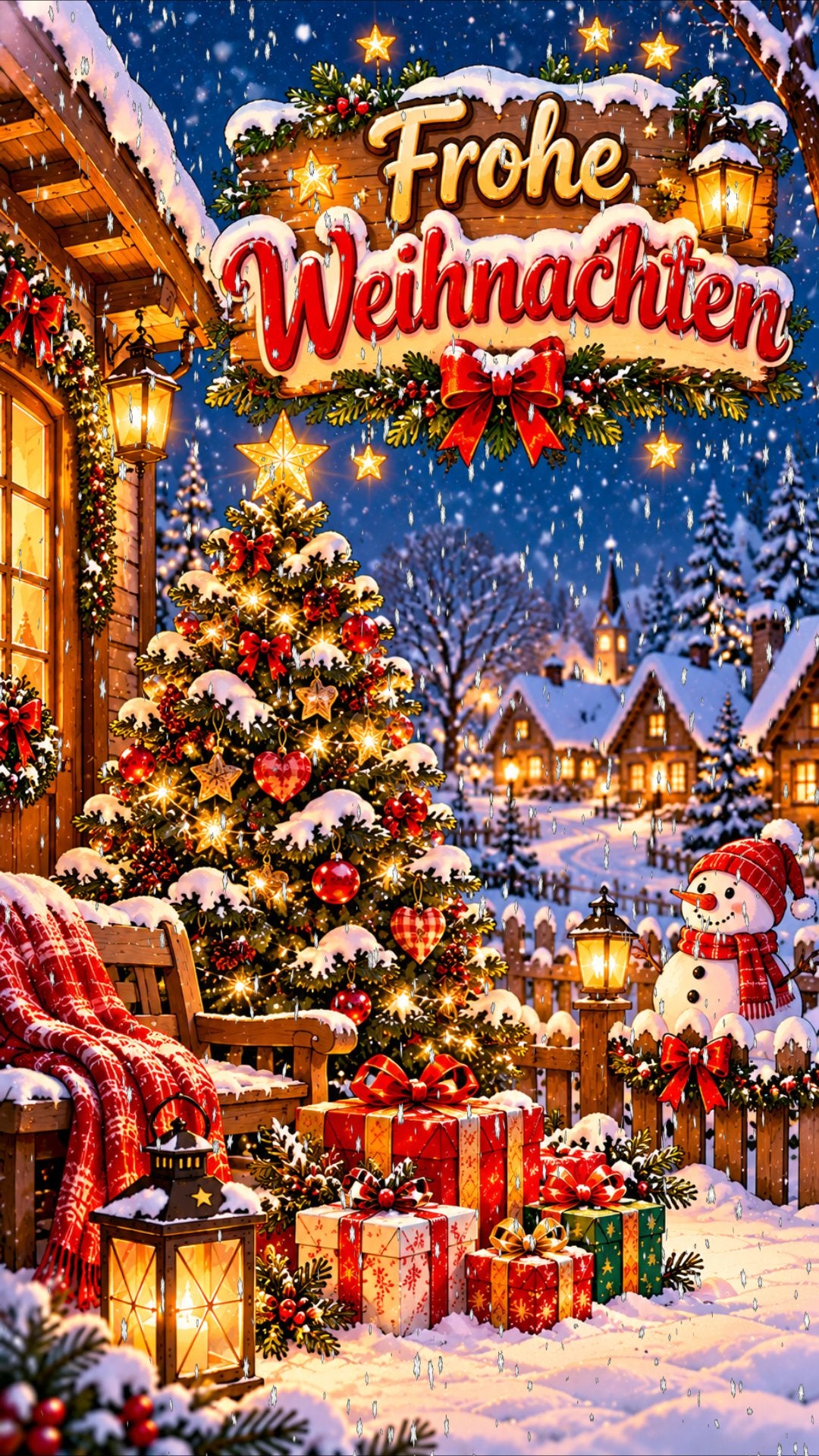 Wunderschöne Weihnachtsgrüße zum Versenden