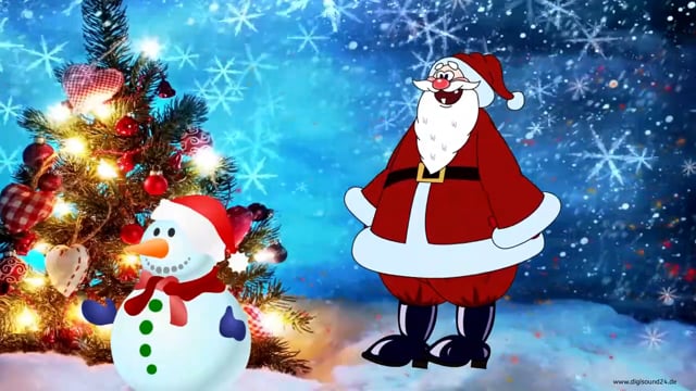 Weihnachtsgrüße mit Weihnachtsmann (Lied Jingle Bells)